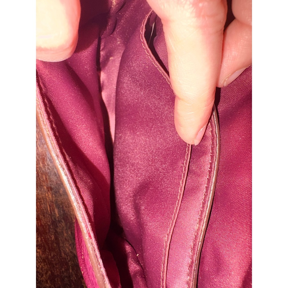 Coach Burgundy Pebbled Leather Mini Park Crossbody Bag Small Purse Maroon Kids - Picture 10 of 15